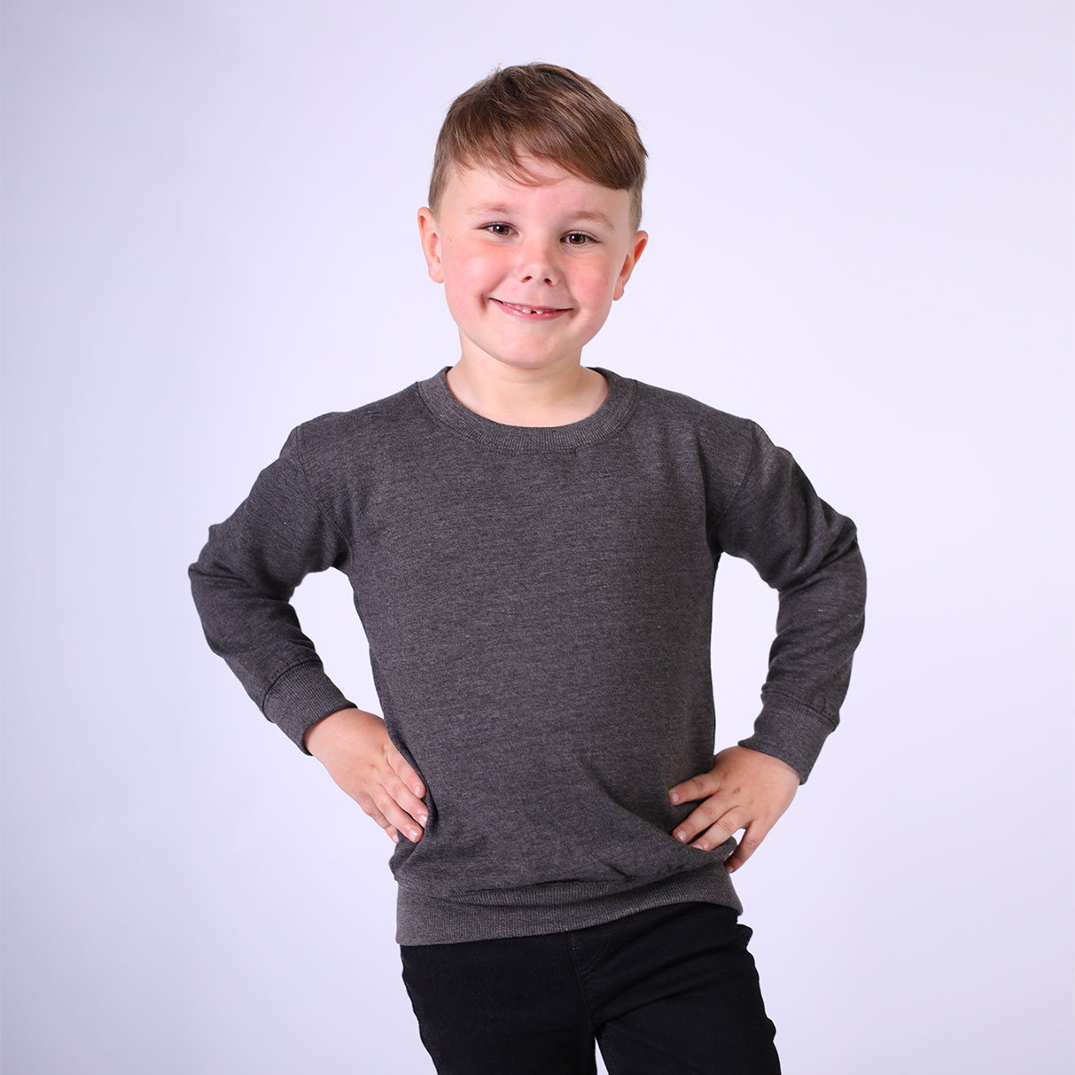 CR03K Charcoal Melange Boy Front