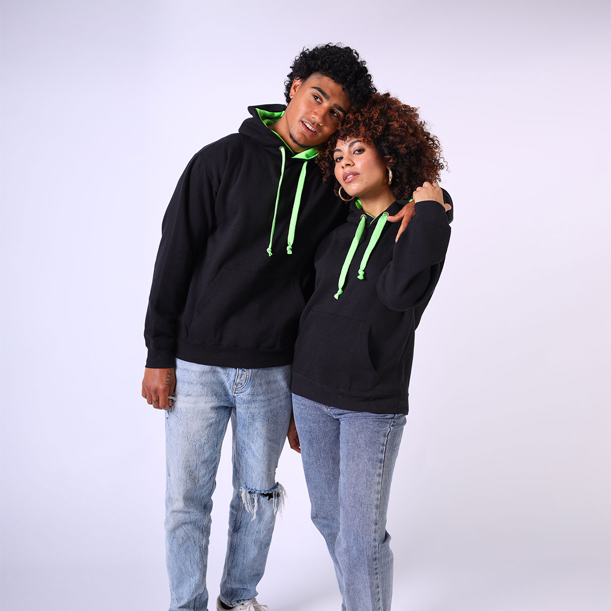 W73 Black / Neon Green Male and Female Front