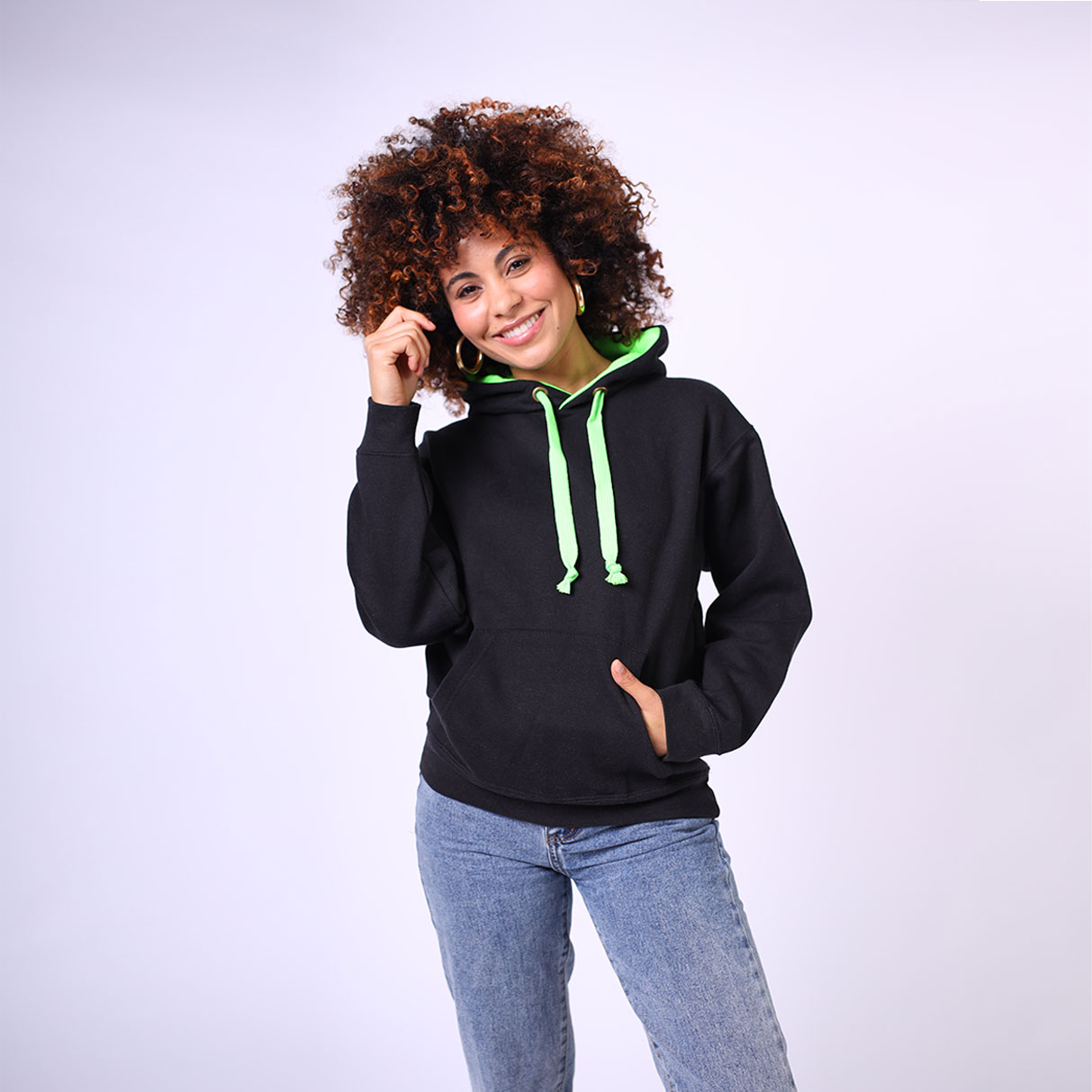 W73 Black / Neon Green Female Front