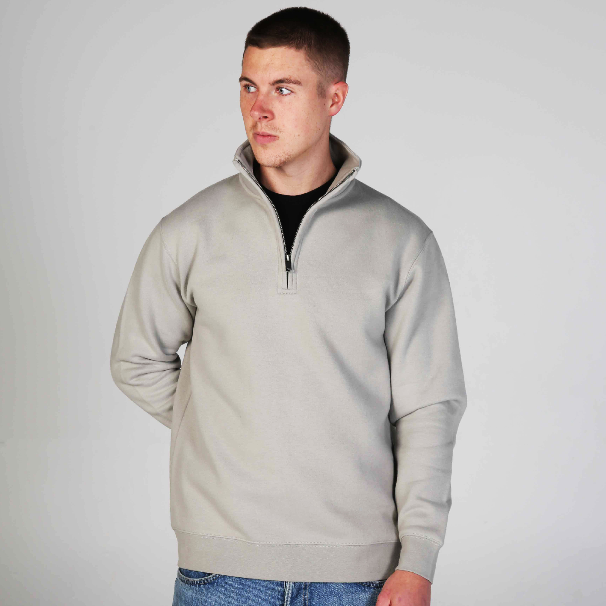 W75 Grey Zip Half Open Front